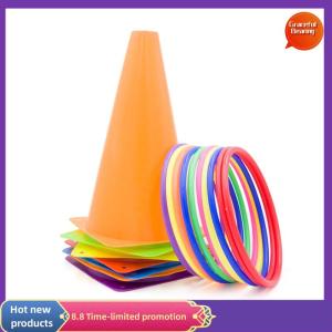 Graceful Party Games Ring Toss Game Carnival Combo Set Soft Plastic Cones Ring Toss Games Throwing Game Toy For Kid Adult