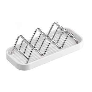 Anti‑Rust Stainless Steel Soap Dish Organizer with Drain Base for Multiple Bar Soap
