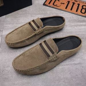 Korean Half Loafers Slippers For Men Black Casual Mens Driving Shoes Lightweight Slip-Ons For Men 39-45