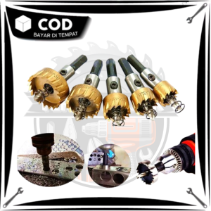 Set Mata Bor Holesaw Titanium HSS 5Pcs untuk Wood/Metal/Drywall 16-30mm