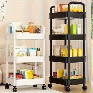 KECTTIO Home Organize Snack Storage Rack Convenient Large Capacity Kitchen Storage Rack Supplies Storage Removable Multi Layer Storage Rack Bathroom