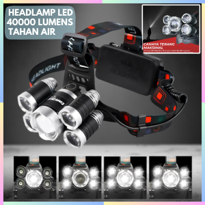 FAST DELIVERY TaffLED Headlamp Senter Kepala LED Super Terang Jarak Jauh XML T6+4XPE 40000 Lumens