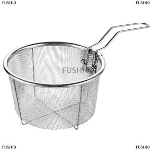 [COD] FUSHI0 French Chip Frying Strainer Basket Stainless Steel Deep Fry Basket Kitchen Round Fryer Wire Mesh With Handle Wire Colander Nets