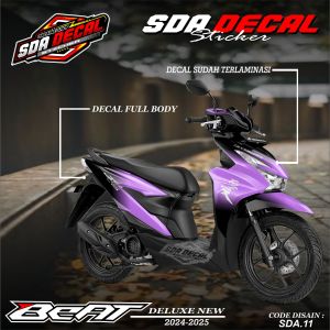 Decal Sticker Honda Beat CBS STREET DELUXE Remote Smart Key 2024 2025 Fullbody Racing Terbaru SDA.11
