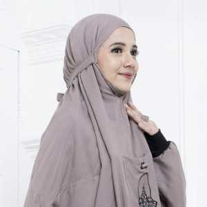 Mukena Dewasa Premium Hadromaut Rayon Basmah Yabasmah Latte