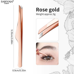 Stainless Steel Eyebrow Tweezers Slant Eyelash Extension Tweezers For Adhesive False Eyelash Double Eyelid Stickers Ladies Eye Makeup Tweezers