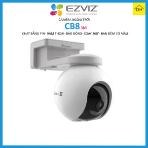 Camera EZVIZ CB8 3M 2K Xoay 360 Độ- Chạy Bằng Pin NLMT- Đàm Thoại 2 Chiều- Ban Đêm Có Màu- Chống Nước- Wifi Ngoài Trời Chính Hãng (TẶNG TẤM PIN NLMT)