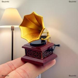 [COD] Bsuimki Dollhouse Vintage phonograph thu nhỏ Mô hình phòng khách phụ kiện của Nhà búp bê trang trí trẻ em giả vờ chơi đồ chơi đồ trang trí quà tặng