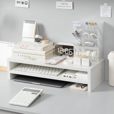 KỆ ĐỂ SÁCH - KỆ MÁY TÍNH - DECOR ⌨ LẮP GHÉP - 2 TẦNG - MÀU TRẮNG ✨