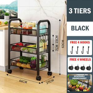 Multi-Functional Kitchen Storage Trolley Kitchen Storage Rolling Organizer Storage Cart With Wheels Local Stock