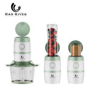 HAN RIVER 3 in 1 Food Processor 2L & Juicer 0.6L & Cereals 0.2L Multifunctional Blender 300W
