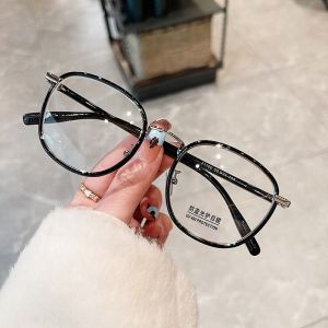 Viendo Kacamata Minus Photocromic Anti Radiasi Blueray Wanita Pria Cowok Korea Fashion Oval Besi Frame 2 in 1 Bluecromic Potocromic Fotocromic Kecamata Antiradiasi Sinar Matahari UV400 Kaca Mata Optik
