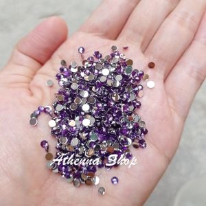 Rhinestone Ungu uk. 4mm untuk Bahan DIY aksesoris Henna & Nailart