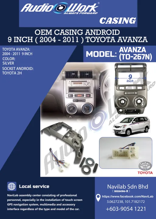 Toyota Avanza 2004-2011 9 Inch Android Player Casing (Silver) Ready ...