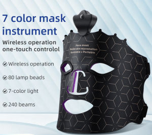 มาส์กซิลิโคนไฟ LED 7สีอุปกรณ์เสริมความงามอุปกรณ์เสริมความงามอุปกรณ์เครื่องมือฟื้นฟูผิวบ้านสเปกตรัมแถวแสงอุปกรณ์มาสก์หน้าโฟตอนใบหน้าขนาดใหญ่