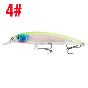 4 Colors Fishing Minnow Lure 13.3g/11.3cm Sinking Casting Lure Artificial Crankbait Suspending Minnow Snakehead Hard Bait 3D Eyes SwimBait with Treble Hook