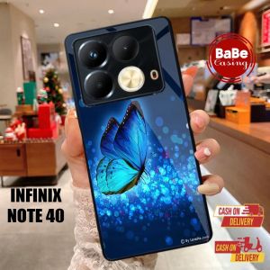 Casing Case Infinix Note 40 Terbaru Kupu - Kupu Casing Hardcase Softcase Glossy