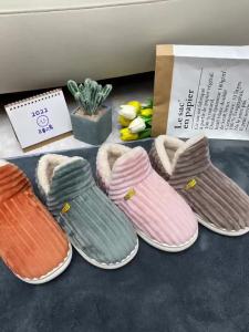 {READY STOCK} Womens Cotton Slippers with Heel Winter 3D Rabbit Fur Couple Non-Slip Thick Sole Fleece-Lined Warm Cartoon Postpartum Maternity Cotton Shoes