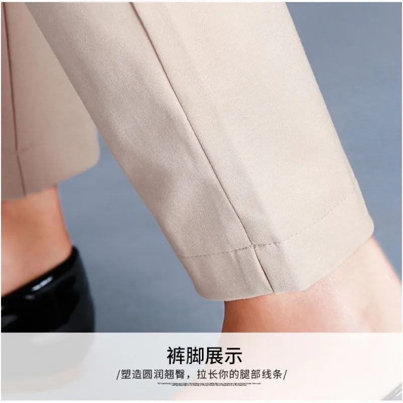 Plus Size S-4XL Long Suit Baggy Pants for Women High Waist Formal Office  Casual Trendy Korean Style Black Khaki Stretchable Straight Cut Loose  Slacks Slocks Trouser
