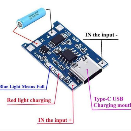 Modul Charging Chip TP4056A TP4056E Micro USB / Type-C / Mini USB Charger Cas Batre 18650 Baterai Lithium 5V 1A TP4056 With Overcharge Protection