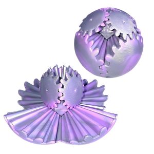 GOUPDO Fidget Toys 3D Printed Gear Ball Anxiety Relaxing Gear Sphere Stress Ball Rotary Spin Ball for Adults Kids Gifts
