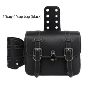 GOUPDO 1 Pair Waterproof Saddle Bag PU Leather Large Capacity Motorcycle Bag High Quality Cool Design Motorcycle Side Bag Outdoor Riding