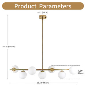 Chandelier Northern Europe Modern 7 Heads Cream White Glass Lampshade Luxury Gold Hanging Ceiling Lights for Dining Room Living Room Bedroom Kitchen Bar Office Area With Decorative Lighting