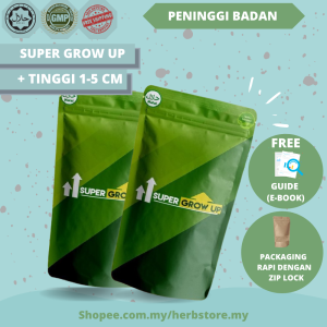 Peninggi Badan Original Super Grow Up Supplement Growth Bantu Tingkatkan Ketinggian Hormon Pertumbuhan Tulang Taller Calsium Ubat Tinggi