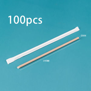 100pcs Sugar Cane Straw Biodegradable Individually Wrap Straw For Coffee Drinks Beverage Tea 6mm