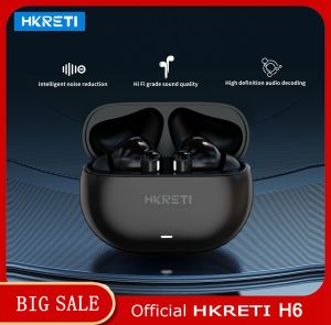 HKRETI H6 Wireless Earphones Bluetooth 5.4 Sport Waterproof Noise Reduction HiFi Stereo Compatible with Android iOS