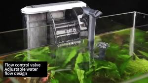 TOPOP Fish Tank Slim Hang-On Filter Water Purification Circulation Aquarium Waterfall Filter Pump with Oil Film Skimmer Wall-mounted Pump