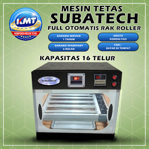 SUBATECH Mesin Tetas Telur Full Otomatis Kap. 16 Rak Roller Penetas Tetes
