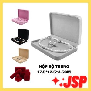 Hộp đựng trang sức bộ Trung nỉ nhung cao cấp hộp đựng nhẫn dây chuyên lăc tay hộp đựng nữ trang JSP.