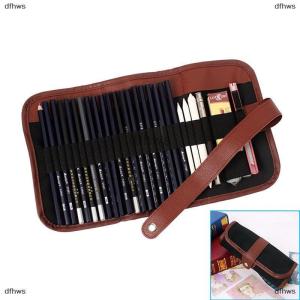 [COD] dfhws 24Pcs Set Sketch Pencils case Charcoal Extender Pencil shade Cutter Drawing Bag