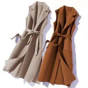 Western Woolen Vest Women Spring and Autumn Autumn and Winter Korean Loose Mid-length All-match Waistcoat Jacket