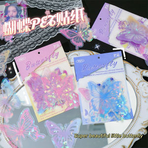ZEEMIN Cross-border gradual change butterfly sticker shell light pet sticker package DIY material decorative sticker hollow butterfly sticker