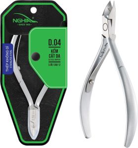 NGHIA Cuticle Nipper - D-04 JAW 12 Stainless Steel Durable and Sharp Ergonomic Design Grey Plated Ideal for Salons and Home Use