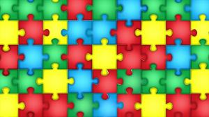 Autism Pattern HTV Vinyl: 10pcs Puzzle Piece Heat Transfer Vinyl Sheets Autism Awareness Iron on Vinyl for Shirts 12"x10" Rainbow Colors Printed HTV for Cricut