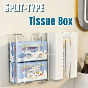 Acrylic Split-Type Tissue Box Wall Mounted Upside Down Storage Rack Non-Drilling Wet Wipe Dispenser
