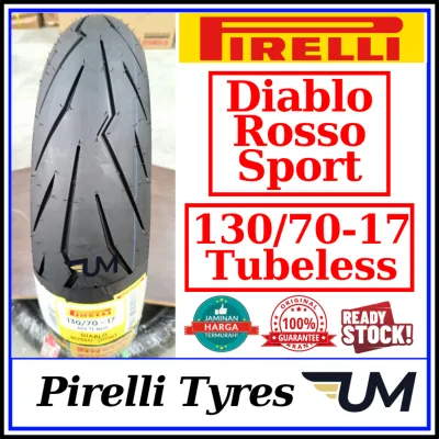 PIRELLI DIABLO ROSSO SPORT TYRE 2024 TUBELESS 70/90-17TL 80/90 90/80 110/70 120/70 140/70 TAYAR TIRE TYRES 100% ORIGINAL