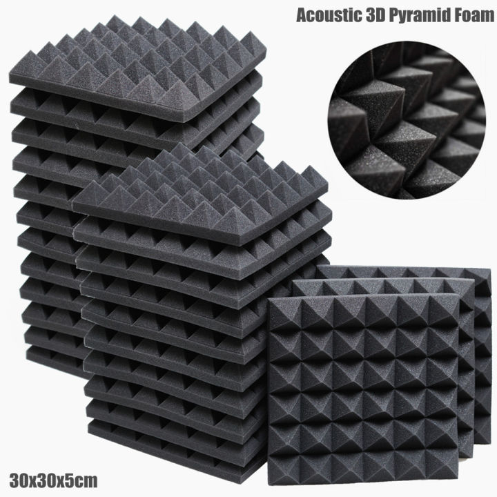 12/24Pcs 30x30x5cm Studio Acoustic Foam Panels Sound Insulation