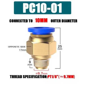 SPARAK PC 4 6 8 10 12MM Phụ kiện khí nén Đồng thau Nhiều kích cỡ Đầu nối khí nén Chất lượng cao Khớp nối nhanh ống dẫn Hệ thống khí nén
