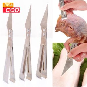 2in1 Pisau+Pinset Pencabut Bulu Ayam Stainless Pinset Cabut Duri Bandeng Ikan Bulu Bebek