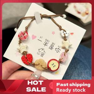 🚚【Local Express Delivery】🚚 Vintage Star Ceramic Braided Rope Bracelets For Women Girls Sweet Bohemian Style Adjustable Bangles Jewelry Accessories Gifts