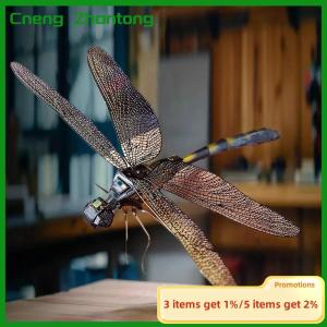 Cneng 1 Set Jigsaw Puzzle Toys Insect Series DIY Mini Assembling 3D Metal Puzzle Color Dragonfly Model For Kids 14+ Adult Gift