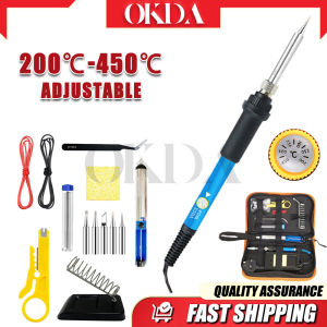 60w Electric Soldering Iron Set 220v With Adjustable 200-450°C Temperature Welding Repair Tools Soldering Iron Complete