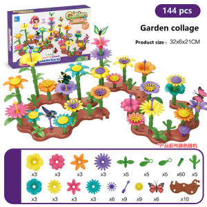 Childrens DIY versatile flower arrangement toys Parent Child Interactive Assembly Building Block Set