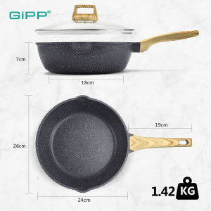 GiPP 24/28cm หม้อเคลือบเซรามิก กระทะที่ไม่ติด กระทะ หม้อเคลือบแบบไม่ติด ใช้สำหรับเตาทุกประเภท