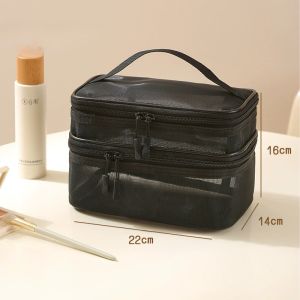 JZ38 กระเป๋าใส่เครื่องสำอางค์และอุปกรณ์เสริมความงาม กระเป๋าแบ่งเป็น 2 ชั้น เป็นช่องตาข่าย สะดวกต่อการใช้งาน