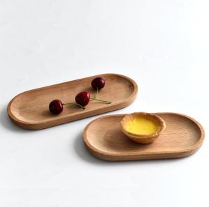 Cutlery wooden plate beech oval tray mini solid wood small plate childrens whole wooden plate woode